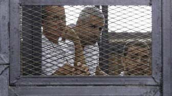 A file photo of the three Al Jazeera journalists jailed in Egypt.