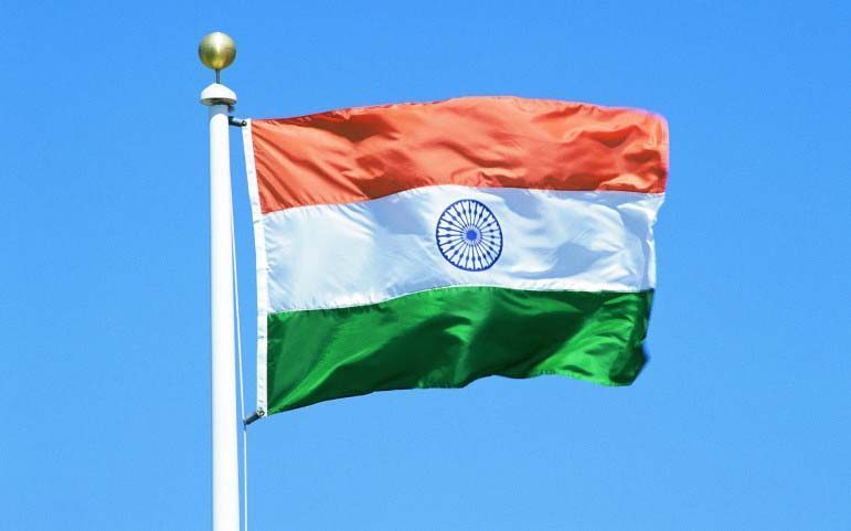 Flag of India for illustrative purposes only.