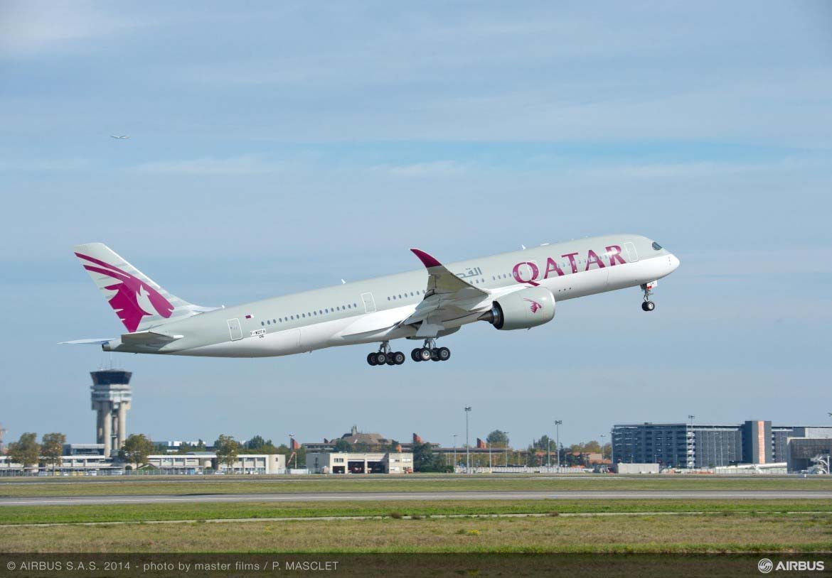 A Qatar Airways A350 - for illustrative purposes only