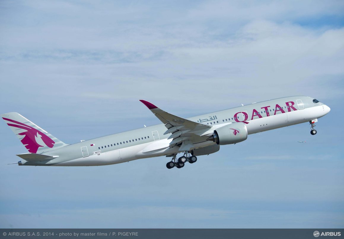 PHOTOS: Qatar Airways' first A350 completes maiden flight - Doha News ...