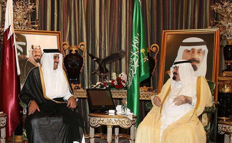 Qatar Emir Sheikh Tamim with late King Abdullah in October 2014.