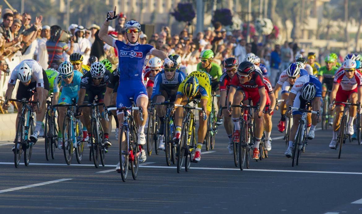 Arnaud Demarre winning the final stage of 2014 Tour of Qatar