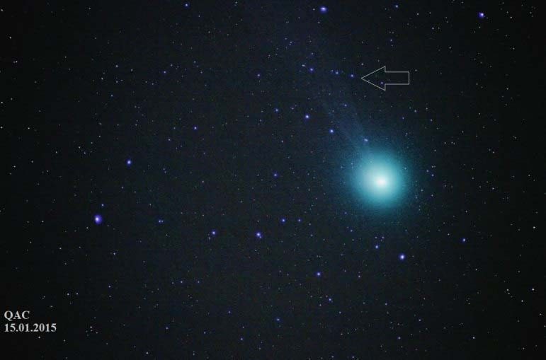 Comet Lovejoy, as seen from Qatar.