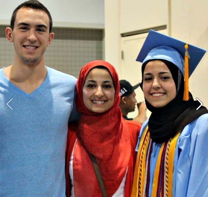 Deah Shaddy Barakat, 23; Yusor Mohammad Abu-Salha, 21; and Razan Mohammad Abu-Salha, 19.