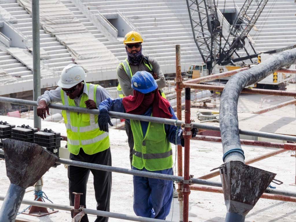 Construction work at Khalifa Stadium