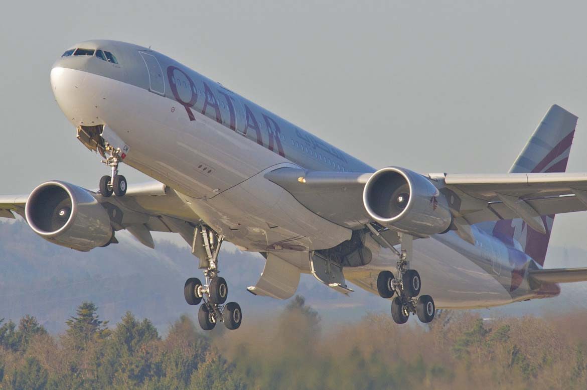 Qatar Airways A330-200 which serves to Doha-Osaka route