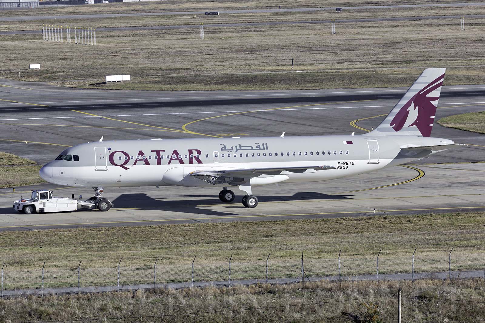 A Qatar Airways A320 Neo - still under test by Airbus