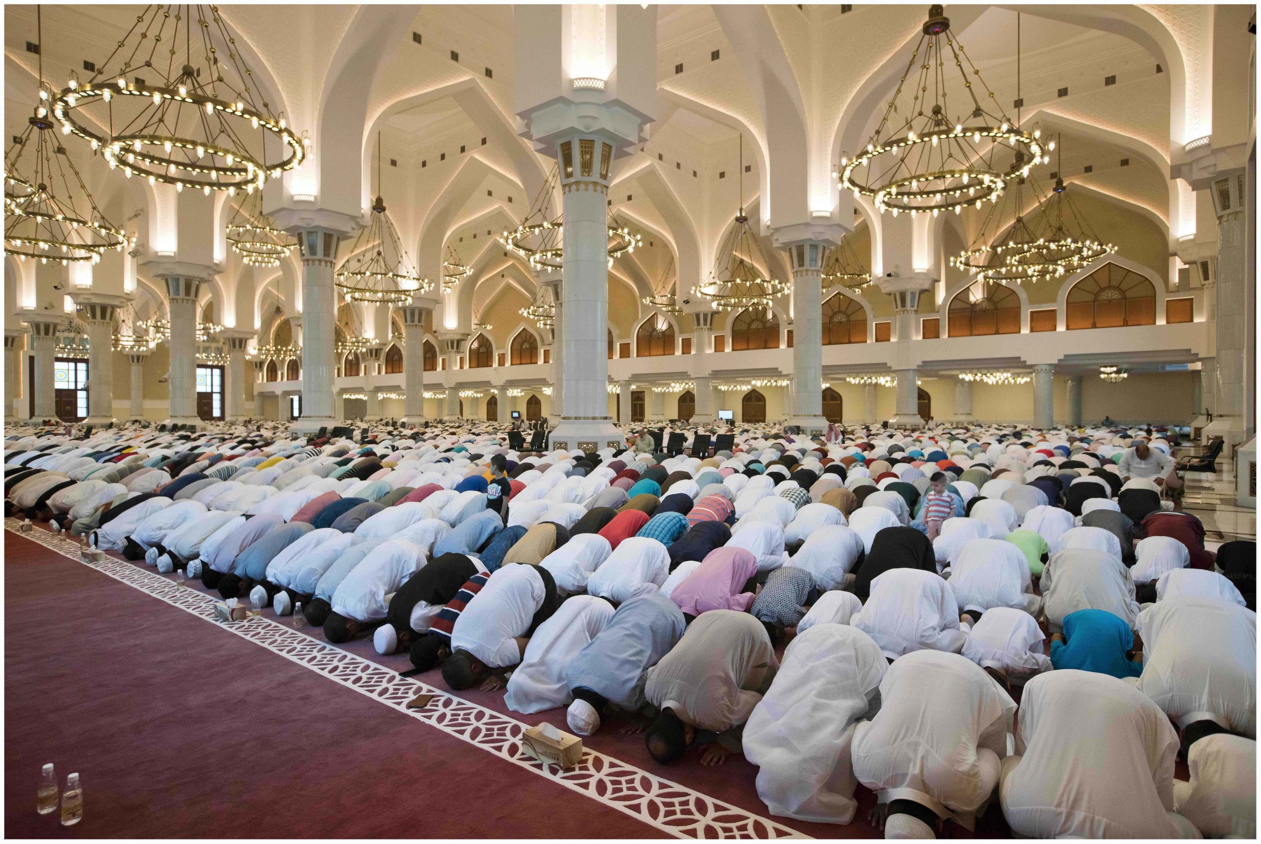 Performing Eid prayer