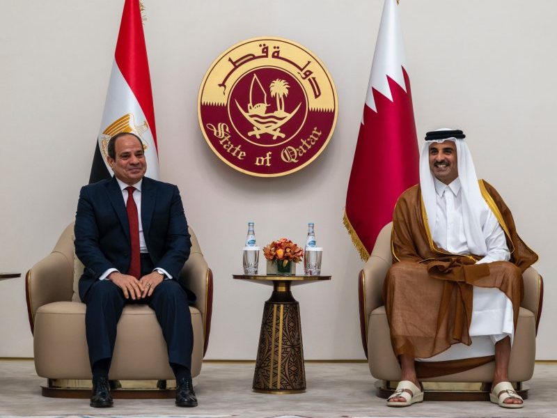 Qatar’s Amir, Egypt’s Sisi stress need to ‘intensify’ Gaza mediation efforts