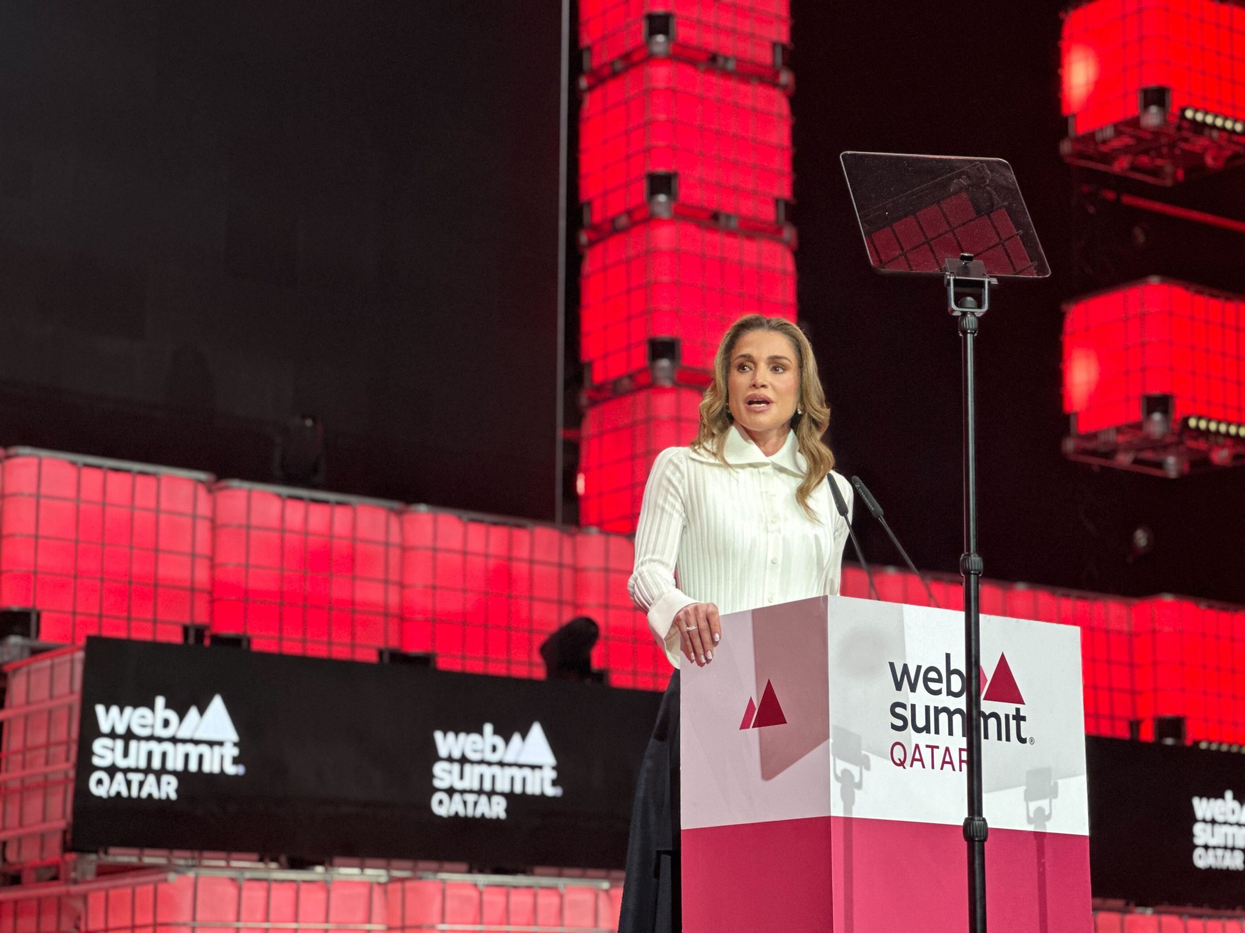 Jordan’s Queen Rania makes powerful plea for Gaza ceasefire at Web Summit