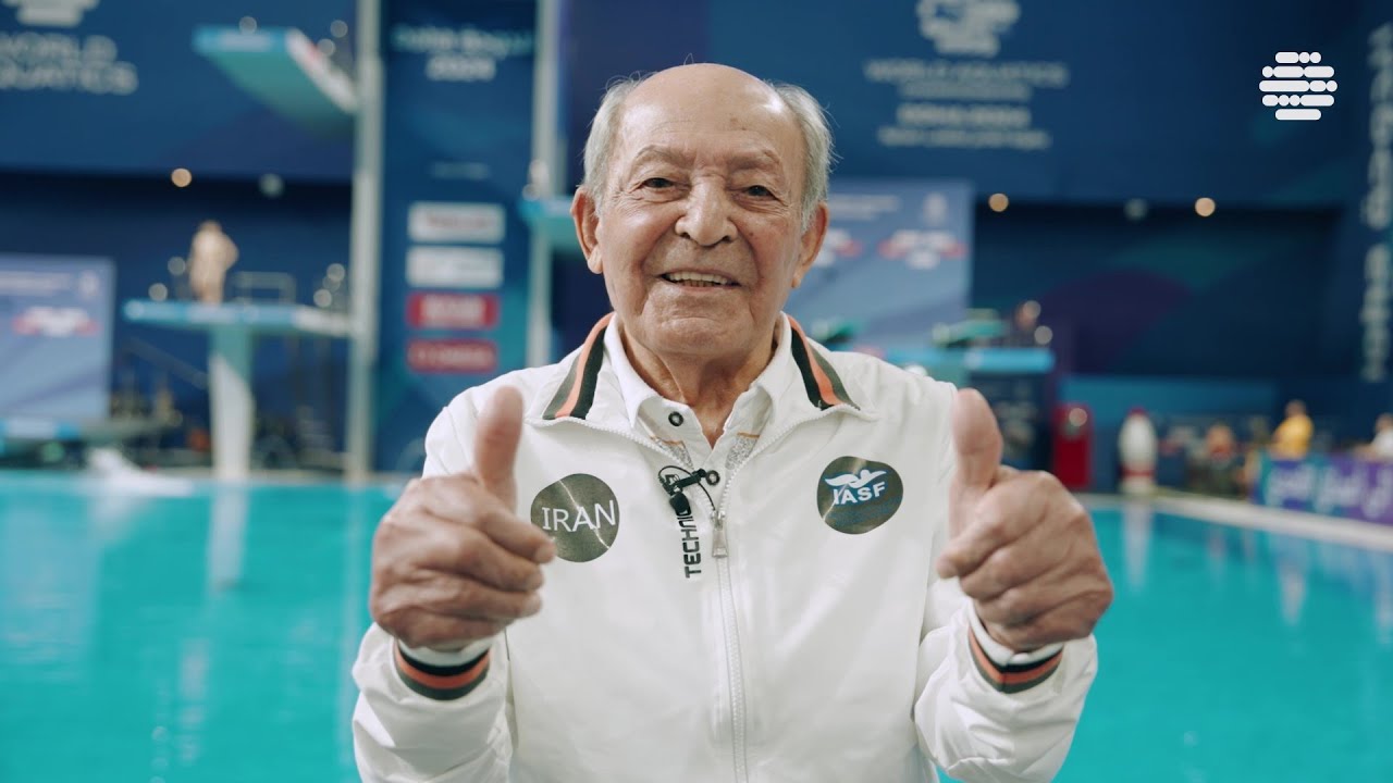 Age is no barrier: 100-year-old Iranian diver makes a return splash in Doha
