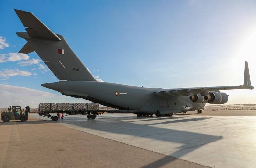 Qatari plane carrying 26 tonnes of aid for Gaza lands in Egypt’s El Arish