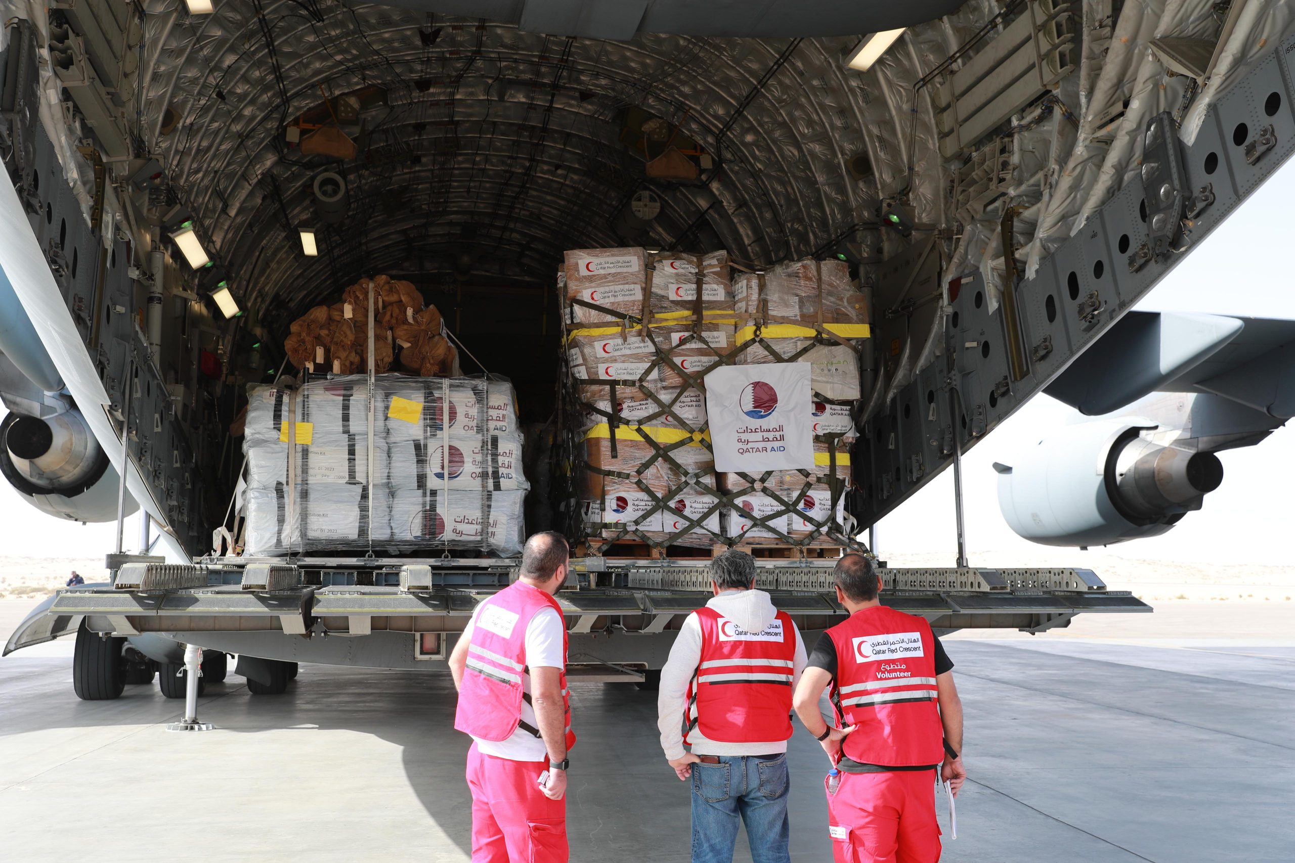 Qatari aid plane for Gaza lands in Egypt’s El Arish with food supplies