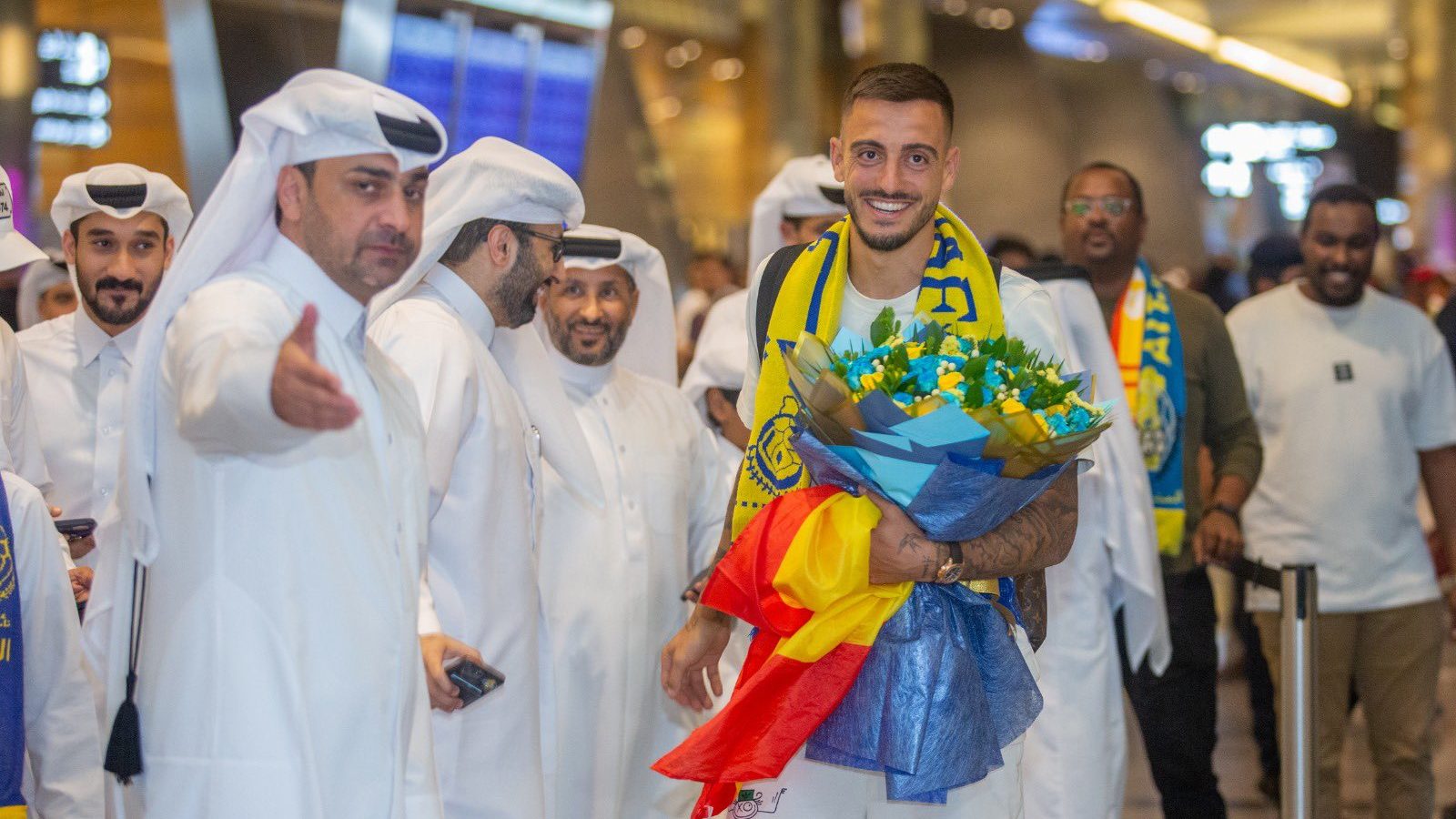 Football champion Joselu arrives in Doha to join Al Gharafa