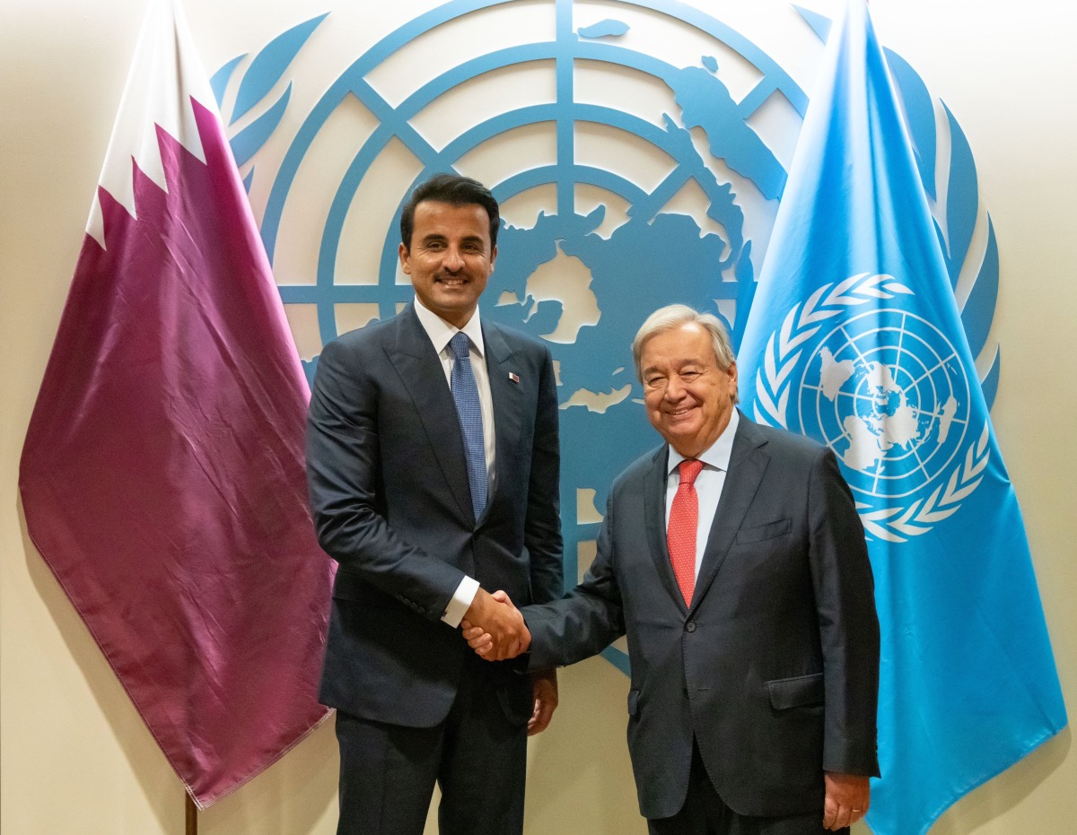 Qatar’s amir met with UN secretary-general to discuss regional and global issues