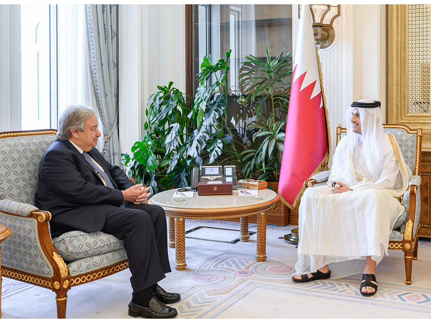 Qatar’s PM, UN chief discuss Gaza mediation efforts