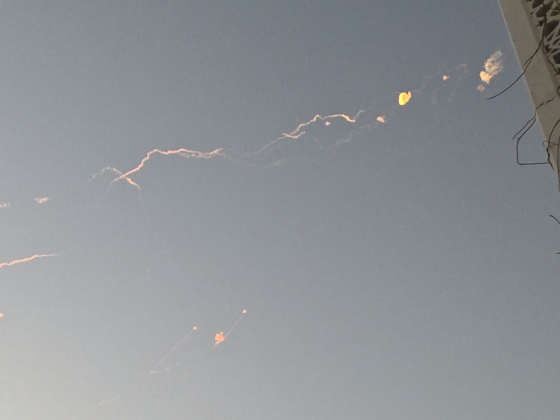 White smoke in Doha's sky after missiles were intercepted